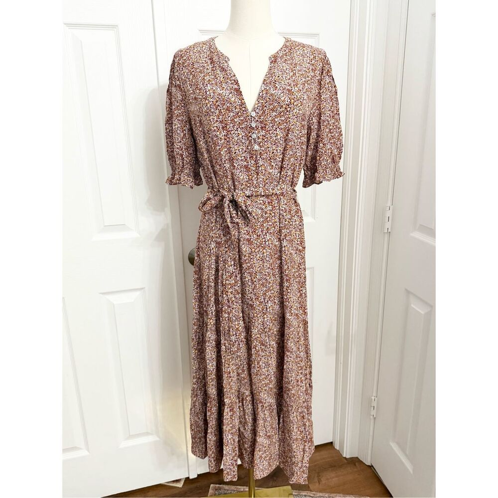 Rails Womens Eliana Autumn Floral Print Midi Dress Size Medium‎